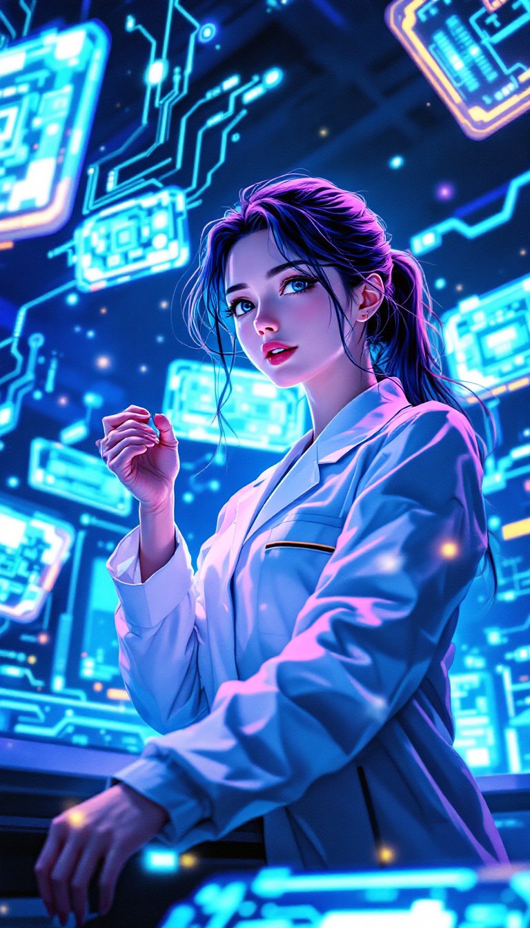 Free Future Tech Engineer Photo - Cyberpunk, Engineer, Holographic ...
