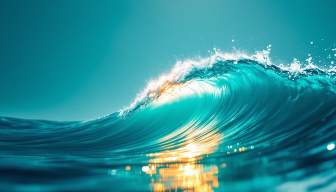 Free Glowing Ocean Wave Image - Wave, Ocean, Water | Download at StockCake