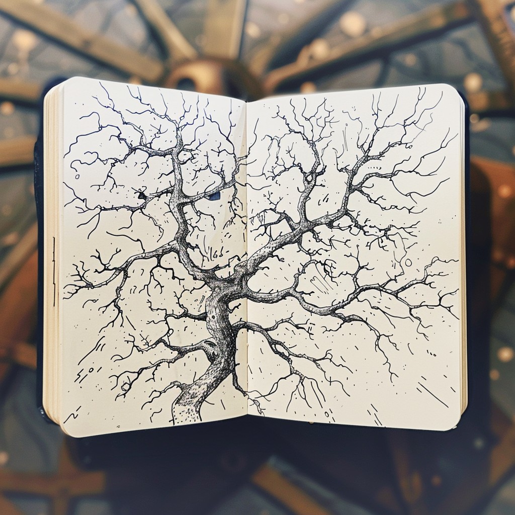 Tree Drawing Notebook Design Free Intricate Tree Sketch Image - Art, Sketch, Notebook | Download at ...