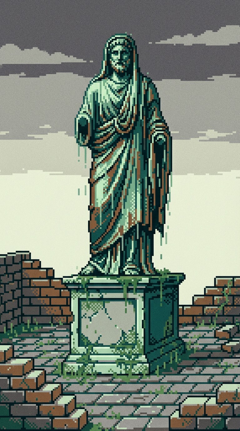 Free Weathered Pixel Sculpture Image - Pixel, Statue, Copper | Download ...