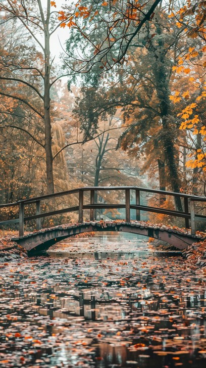 Free Autumn Bridge Scene Image - Autumn, Bridge, Leaves | Download at ...