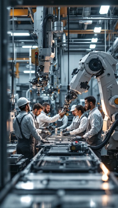 Manufacturing Teamwork Free Technology Meets Teamwork Image - Industrial, Robotics ...