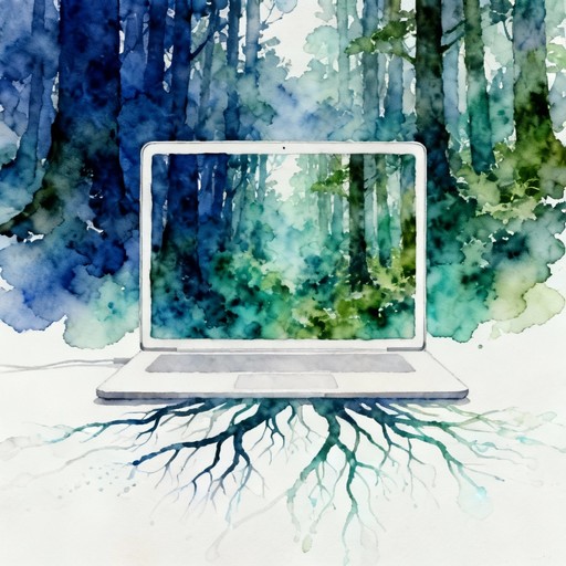 Computer And Nature Free Nature Meets Technology Image - Laptop, Watercolor, Nature ...