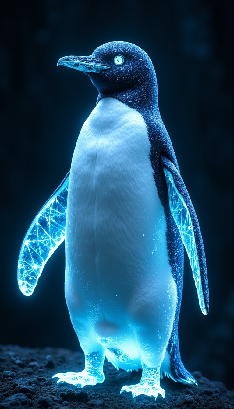 Free Luminous Blue Penguin Image - Penguin, Cyan, Glow | Download at ...