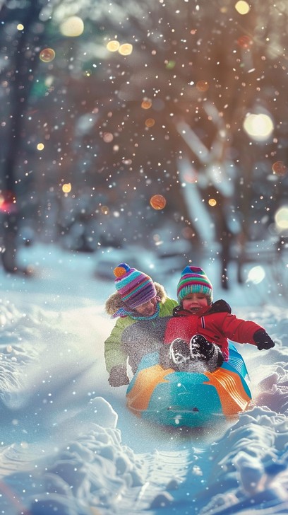 Free Snowy Winter Fun Image - Winter, Snow, Sledding | Download at ...