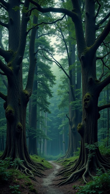 Free Misty Forest Path Image - Forest, Mist, Trees | Download at StockCake
