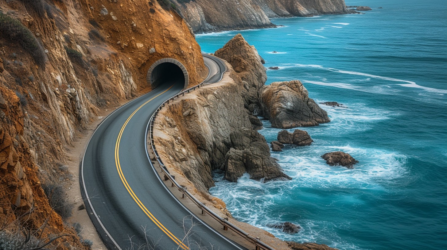 Free Coastal Road View Image - Coastal, Road, Ocean | Download at StockCake