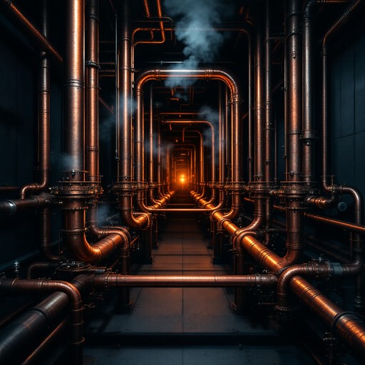 Copper Steam Line Free Industrial Steam Symphony Image - Industrial, Copper, Steam ...