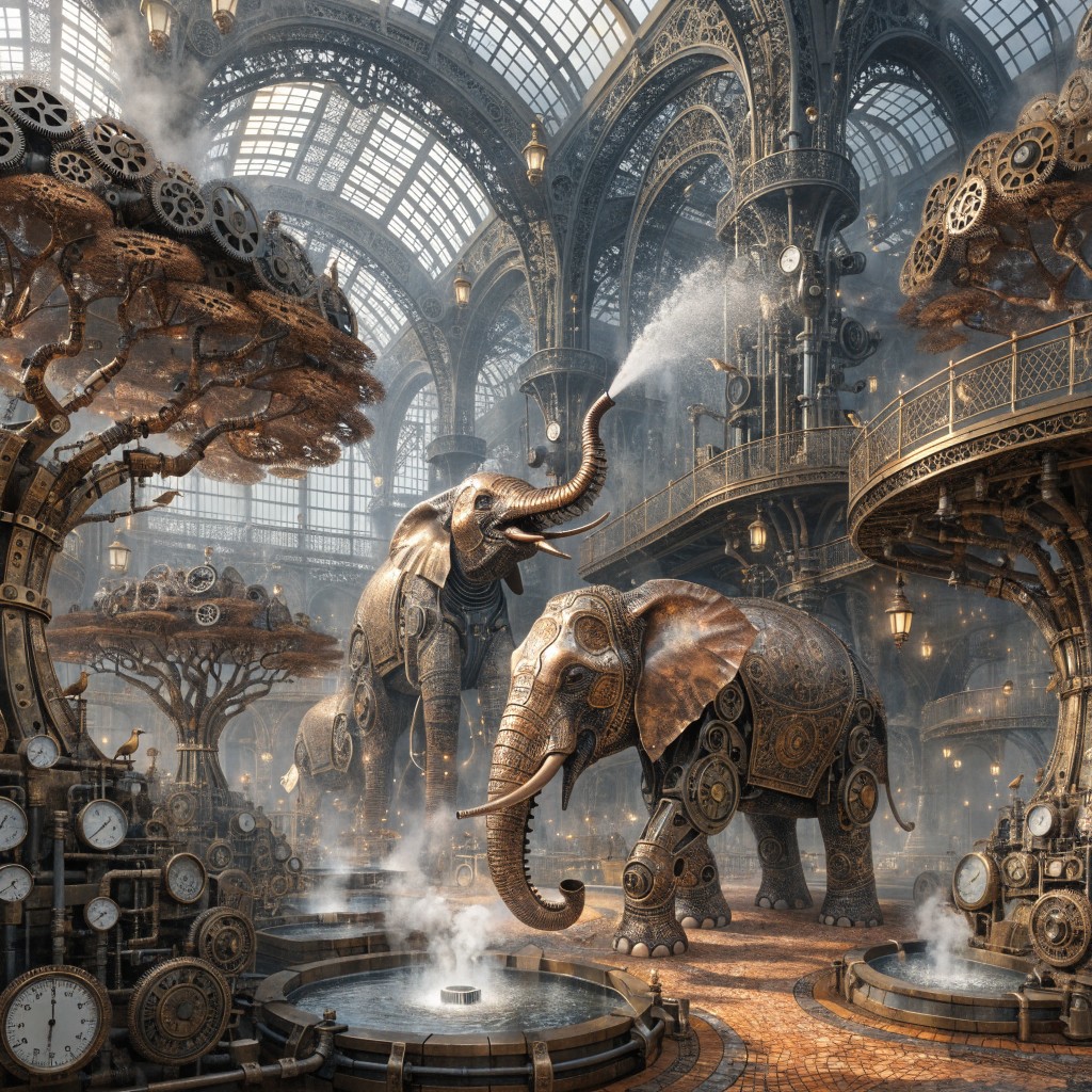 Free Steampunk Elephant Habitat Image - Steampunk, Elephant, Mechanical ...