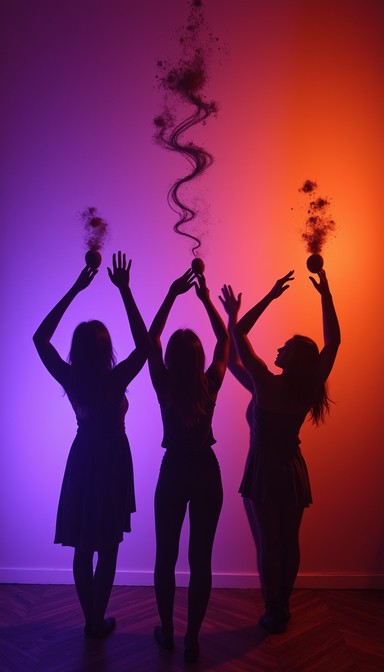 Free Colorful shadow dance Image - Silhouettes, Celebration, Purple ...
