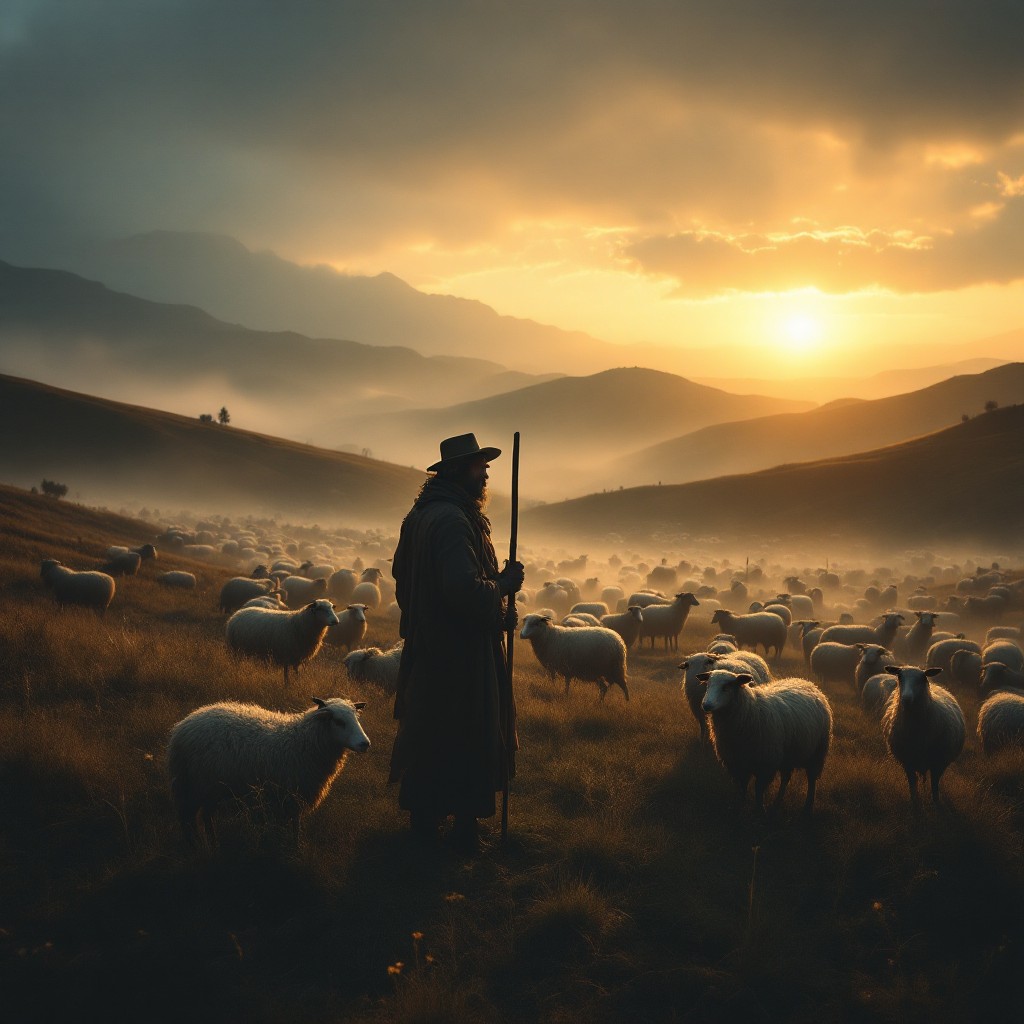Free Shepherd's Golden Dawn Image - Shepherd, Sunrise, Mountains ...