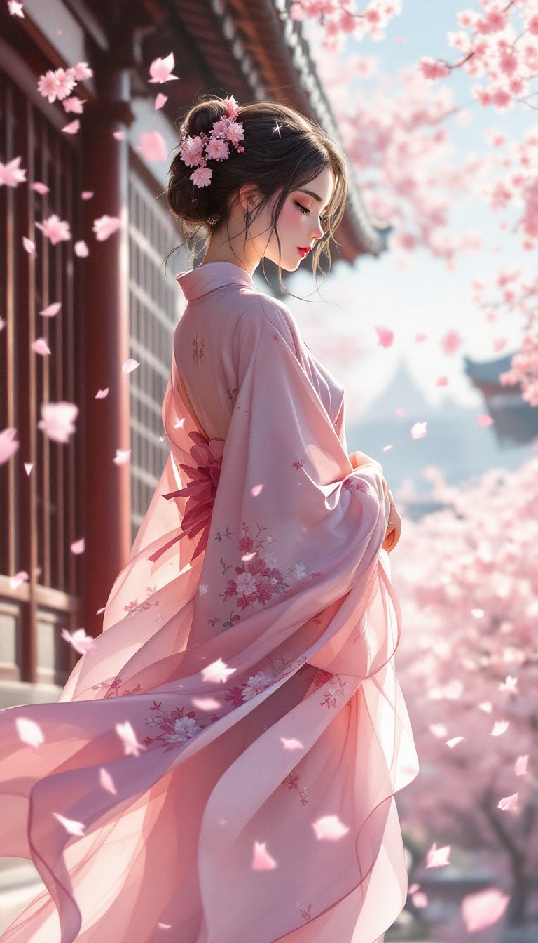 Free Cherry Blossom Dance Image - Anime, Manga, Kimono | Download at ...