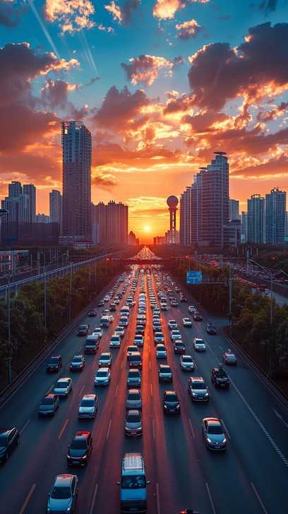 Free Urban sunset traffic Image - City, Sunset, Traffic | Download at ...
