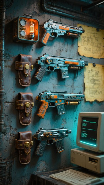 Subtle Weapons Display Free Arsenal Wall Art Image - Weapons, Firearms, Display | Download at ...