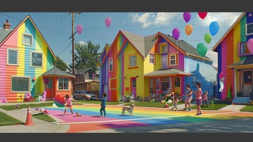 Free Colorful neighborhood scene Image - Colorful, Vibrant ...