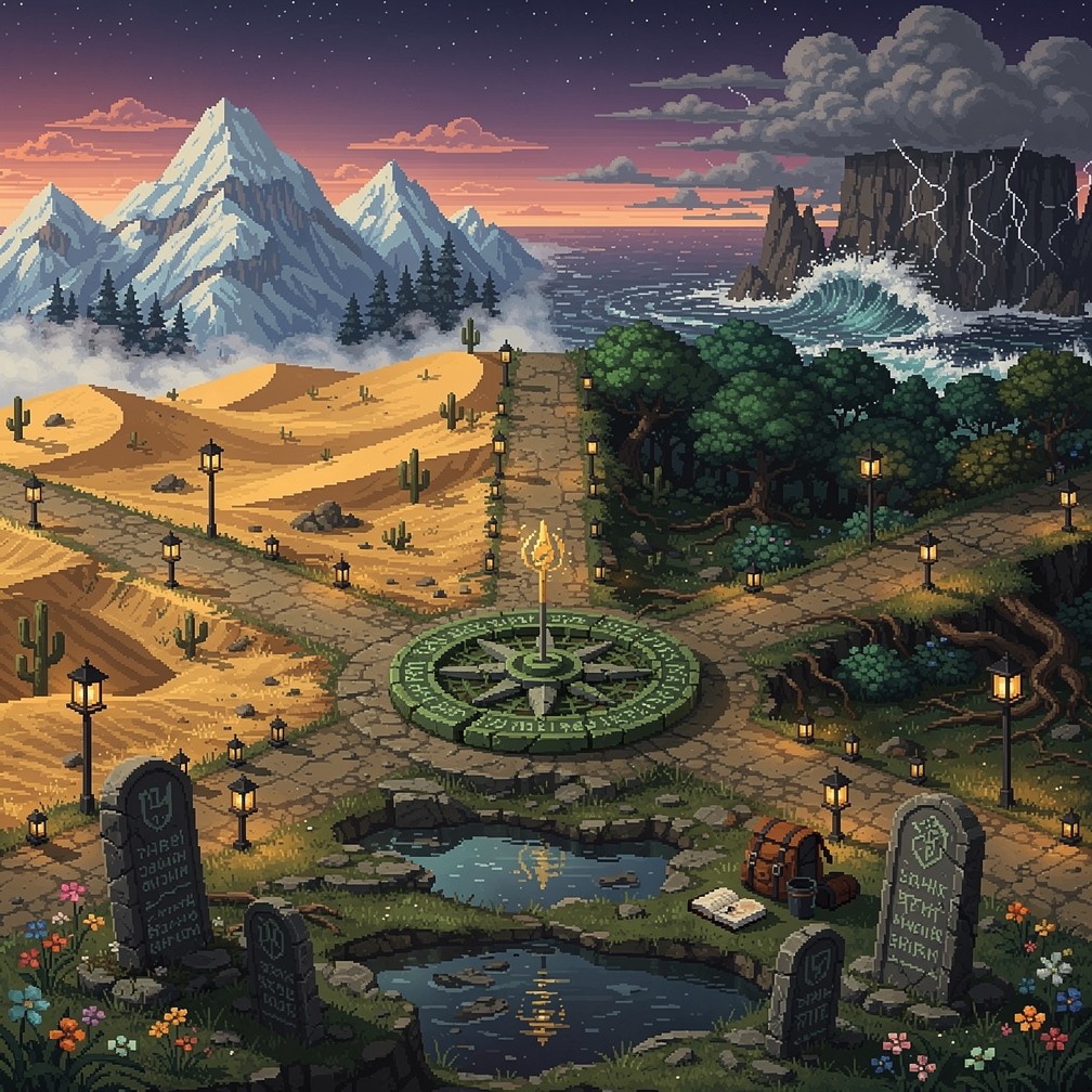 Free Crossroads Of Destiny Image - Pixelart, Crossroads, Compass ...