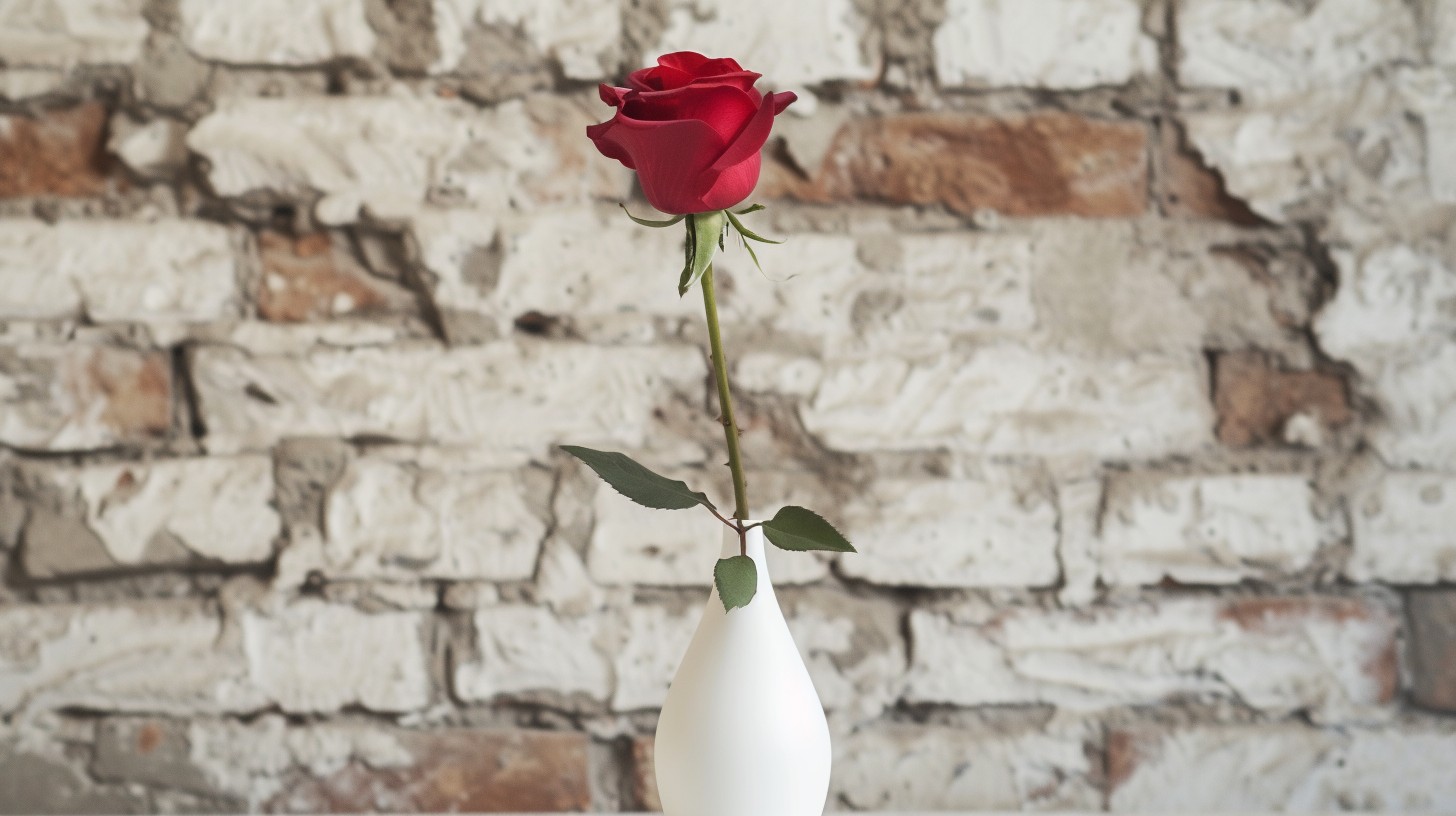 Rose Rdery Free Solitary Red Rose Image - Rose, Red, Vase | Download at StockCake