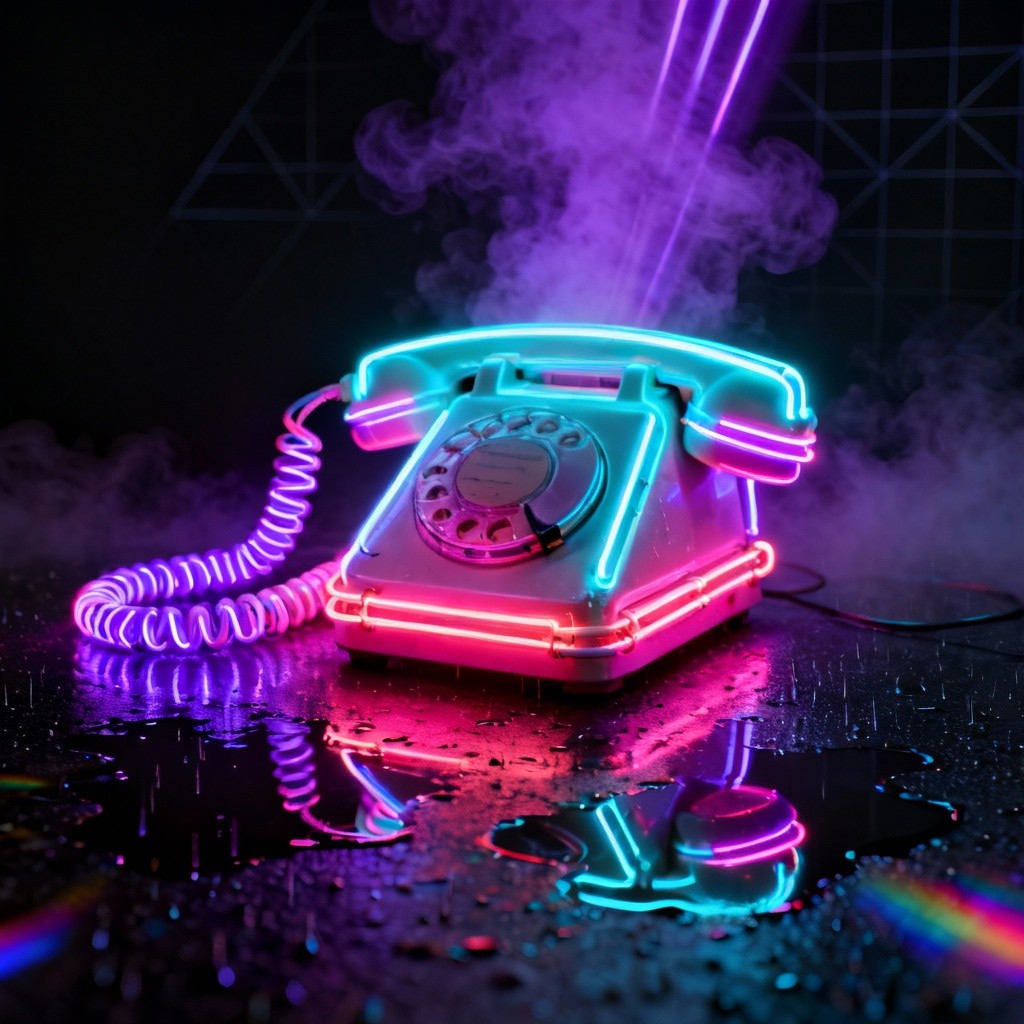 Free Neon Retro Phone Image - Neon, Cyberpunk, Telephone | Download at ...