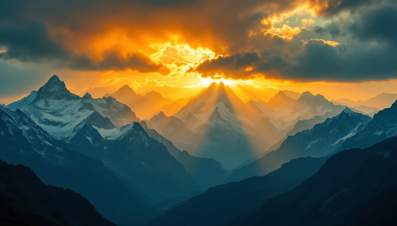 Free Majestic Mountain Sunset Image - Mountains, Sunset, Landscape ...