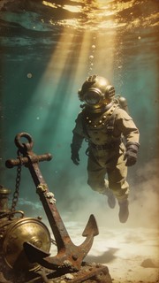Free Deep Sea Explorer Image - Vintage, Underwater, Diver | Download at ...