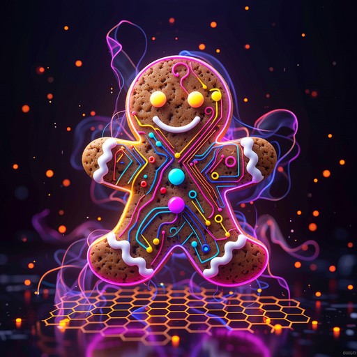 Free Cyberpunk Gingerbread Cookie Image - Gingerbread, Cyberpunk, Neon ...