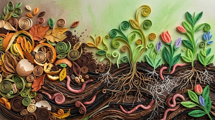 Free Compost Cycle Art Image - Quilling, Papercraft, Compost | Download ...