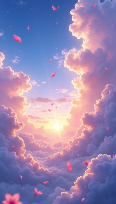 Free Ethereal Sakura Sky Image - Anime, Sky, Clouds | Download at StockCake