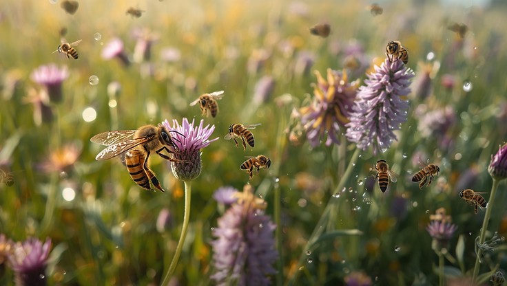 Free Bees Pollinating Wildflowers Image - Bee, Pollination, Wildflowers ...