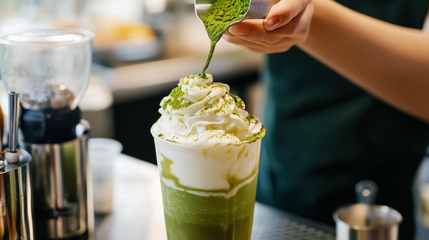 Topping Rasa Macha Free Pouring matcha topping Image - Barista, Matcha, Beverage ...