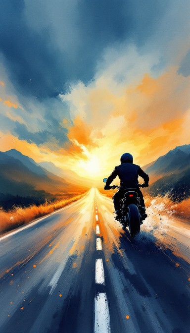 Free Racing Toward Dawn Image - Motorcycle, Biker, Sunrise | Download ...