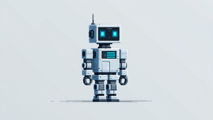 Free Solitary Pixel Robot Image - Robot, Minimalist, Geometric ...