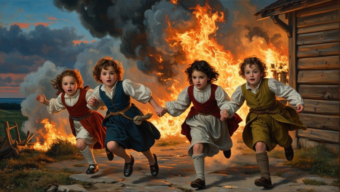 Free Children Escaping Fire Image - Children, Fire, Escape | Download ...