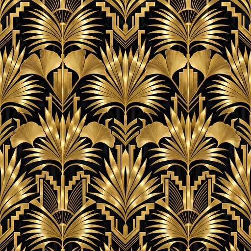 Download Golden Art Deco Leaves Image - Artdeco, Pattern, Gold | StockCake