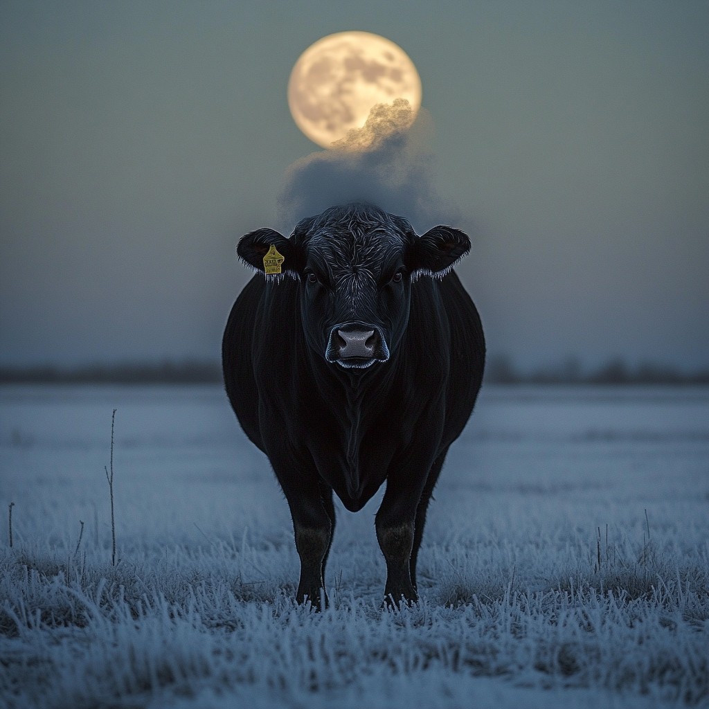 Free Moonlit Bull Stand Image - Bull, Moon, Night | Download at StockCake