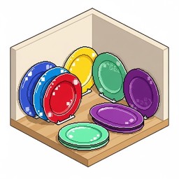 Free Colorful Pixel Plates Image - Plates, Colorful, Isometric ...