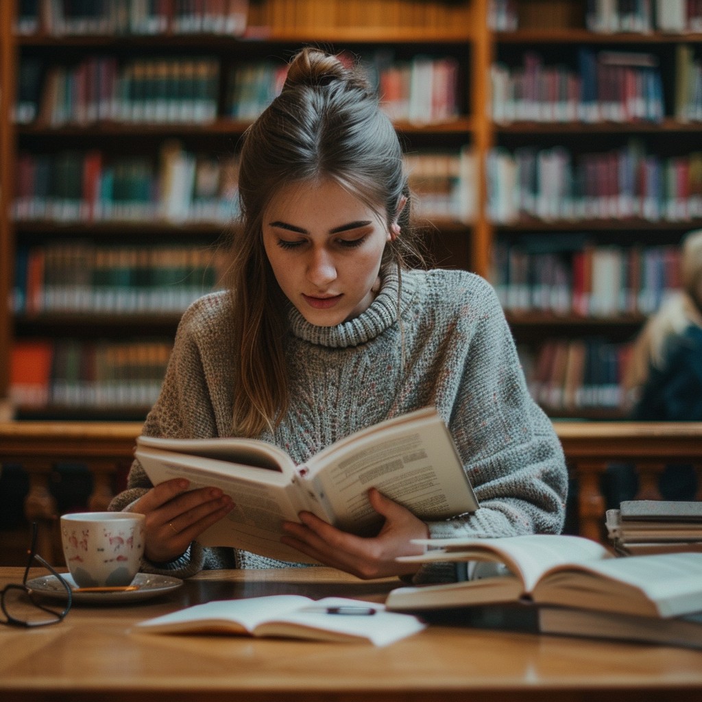 Library Reads Free Studious Library Reading Image - Reading, Library, Woman ...