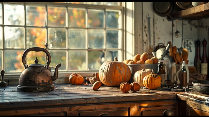 Free Autumn kitchen scene Image - Autumn, Kitchen, Pumpkin | Download ...