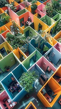 Free Colorful Office Cubicles Image - Office, Workplace, Cubicles ...