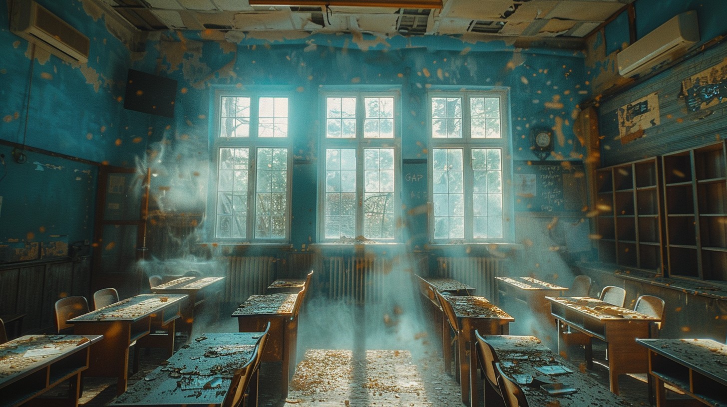 Download Abandoned Classroom Interior Image - Abandoned, Classroom ...