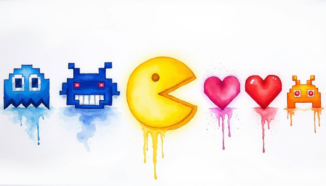 Free Melting Gaming Icons Image - Retro, Gaming, Watercolor | Download ...