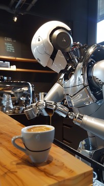 Free Robot Serving Coffee Image - Robot, Coffee, Cafe | Download at ...