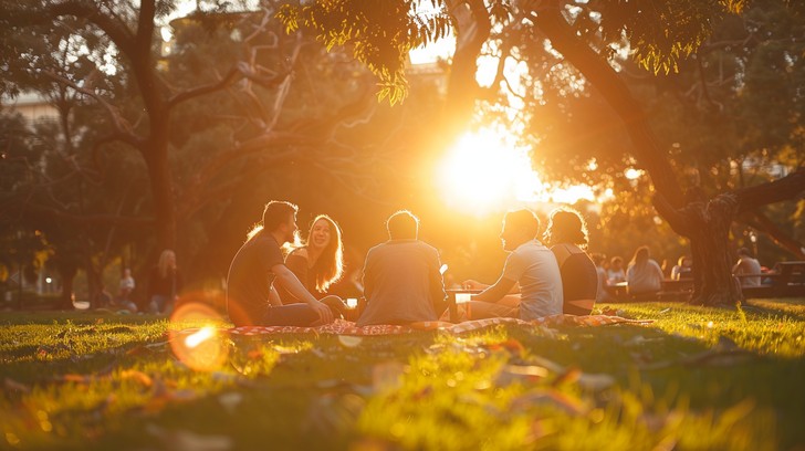 Free Friends Outdoor Gathering Image - Friends, Sunset, Park | Download ...