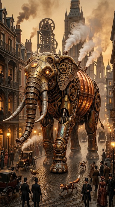 Free Steampunk Clockwork Giant Image - Steampunk, Mechanical, Elephant ...