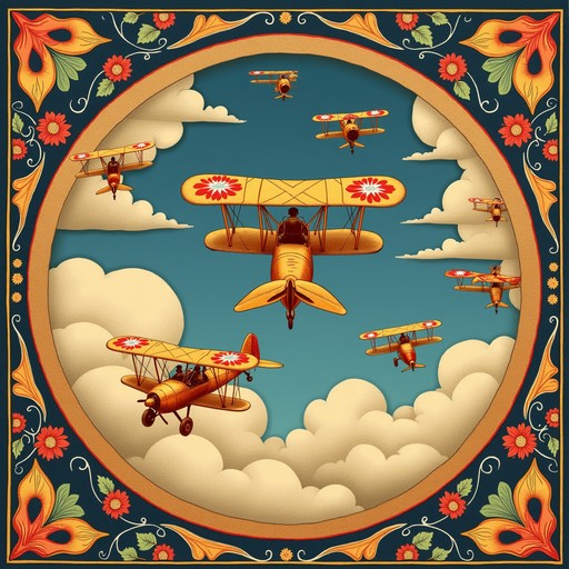 Free Whimsical Biplane Dreamscape Image - Aviation, Biplane, Folk ...