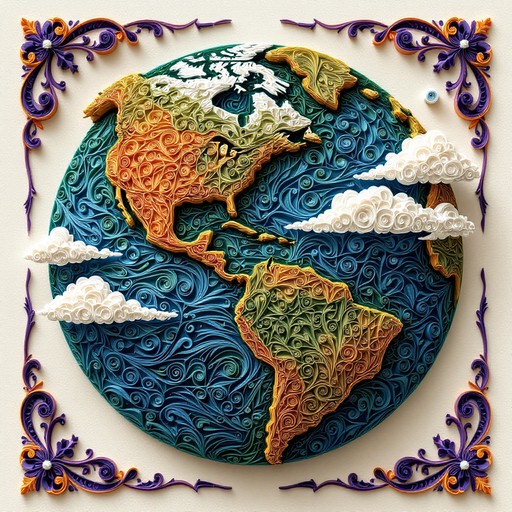 Free Paper Earth Art Image - Quilling, Papercraft, Globe | Download at ...