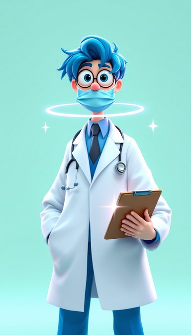 Doctor Animation Blue Free Healing Blue Hero Image - Doctor, Cartoon, Anime | Download at ...