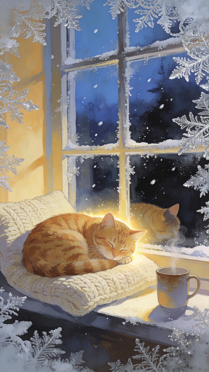 Free Winter Window Warmth Image - Cat, Winter, Cozy | Download at StockCake