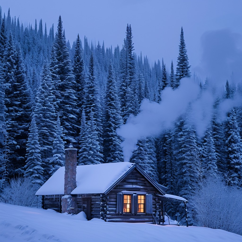 Free Winter Cabin Glow Image - Winter, Cabin, Snow | Download at StockCake