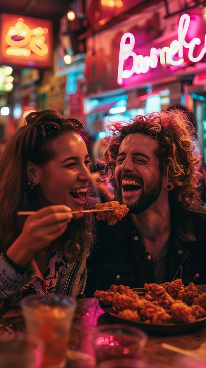 Free Joyful dinner date Image - Couple, Dinner, Laughter | Download at ...