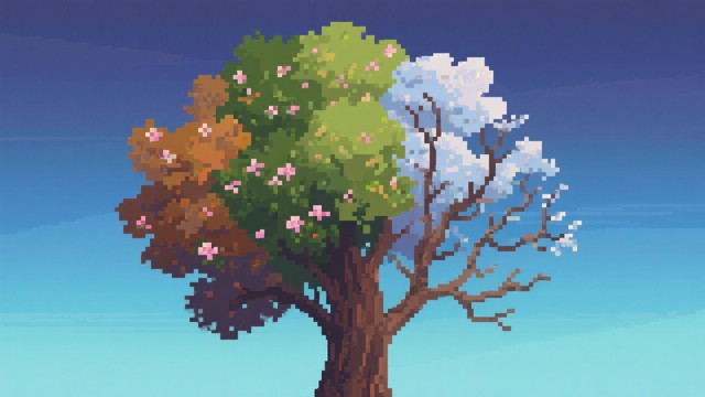 Free Seasons In Pixels Image | Download at StockCake